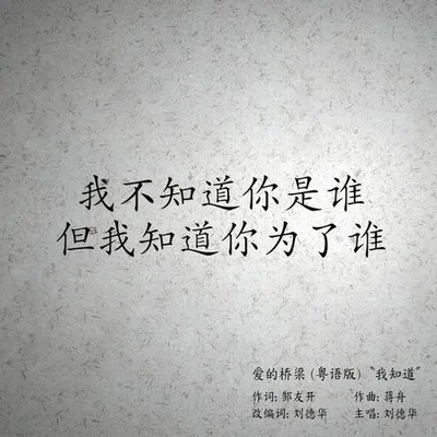 愛的橋樑 (粵語版)〝我知道〞